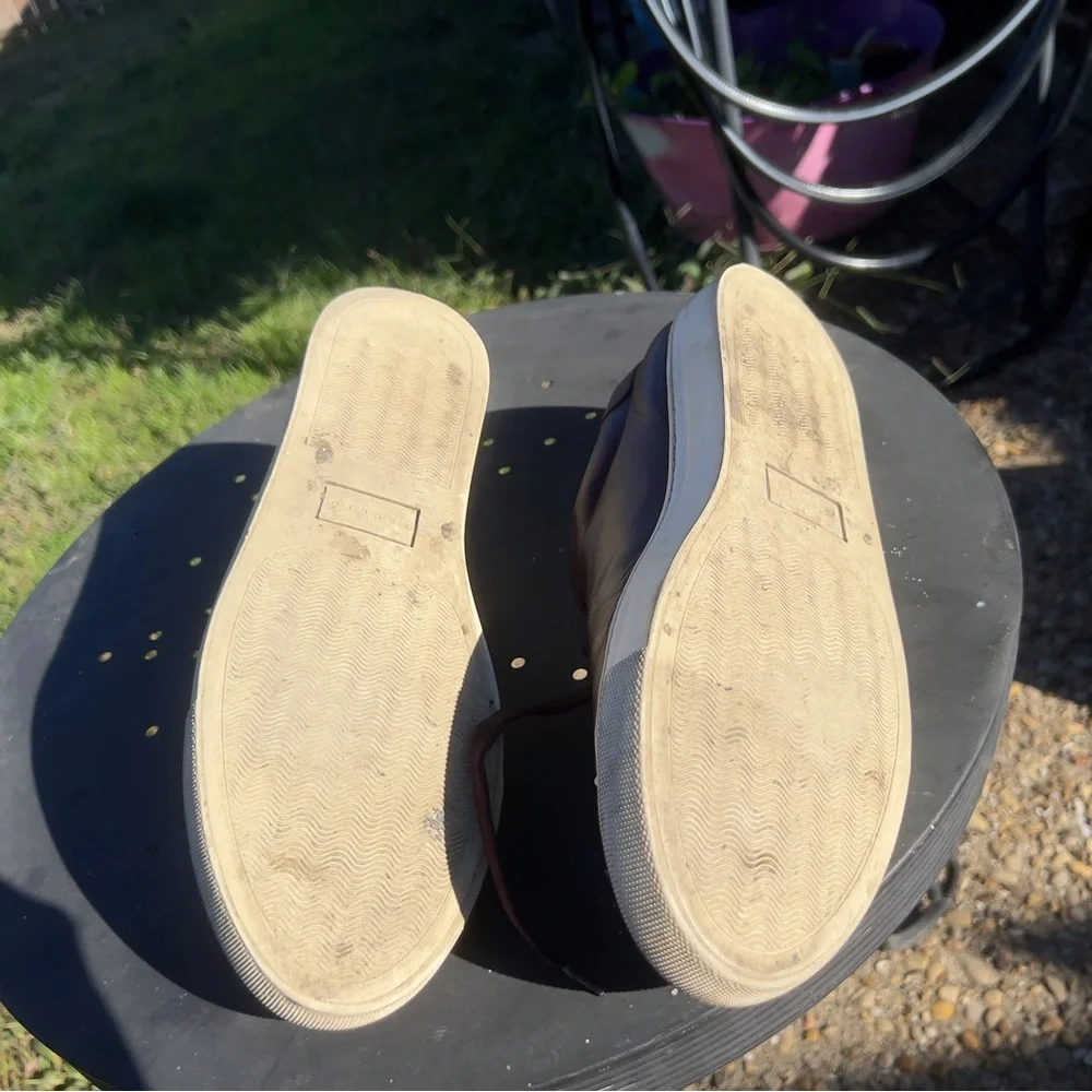 Sandro Paris leather sneakers Hermes red brown white soles 10.5 us - Picture 7 of 9